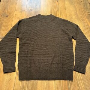 Line of Trade Crosscut Thermal Sweater Mens Large Brown Wool Blend Fisherman